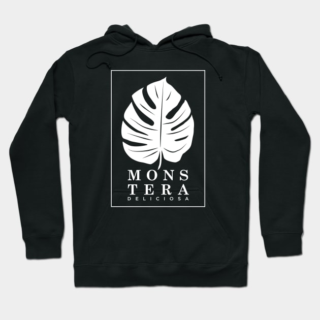 Monstera Deliciosa black and white version Hoodie by LookAtMyDoodle